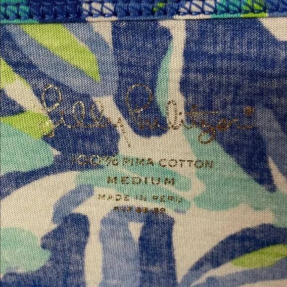 Lilly Pulitzer Palmetto Bamboo Pima Cotton 3/4 sleeve V neck top women’s size M - Picture 3 of 14